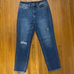 Judy Blue Mid-Wash Distressed Ankle Jeans